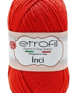 Etrofil İnci - %100 Premium Anti-pilling Acrylic İnci Örgü ipi - Kırmızı 73046