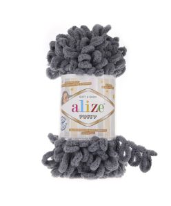 Alize Puffy El Örgü ipi - 87 Koyu Gri
