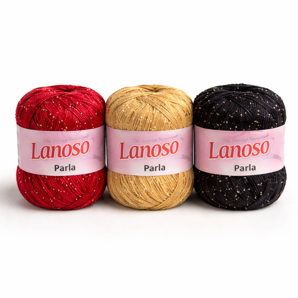 Lanoso Parla Pullu & Simli El Örgü ipi 25g