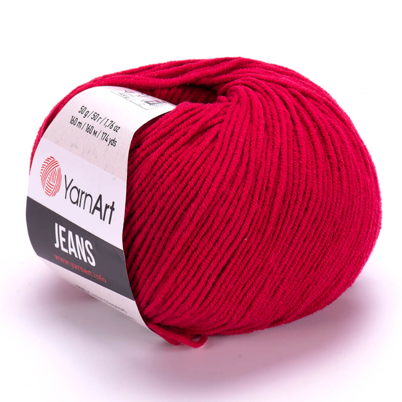 YarnArt Jeans Cotton Örgü ipi 50g - Kırmızı 90
