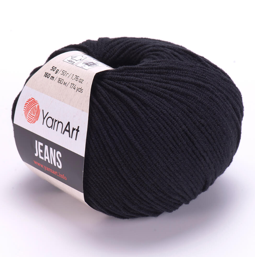 YarnArt Jeans Cotton Örgü ipi 50g - Siyah 53