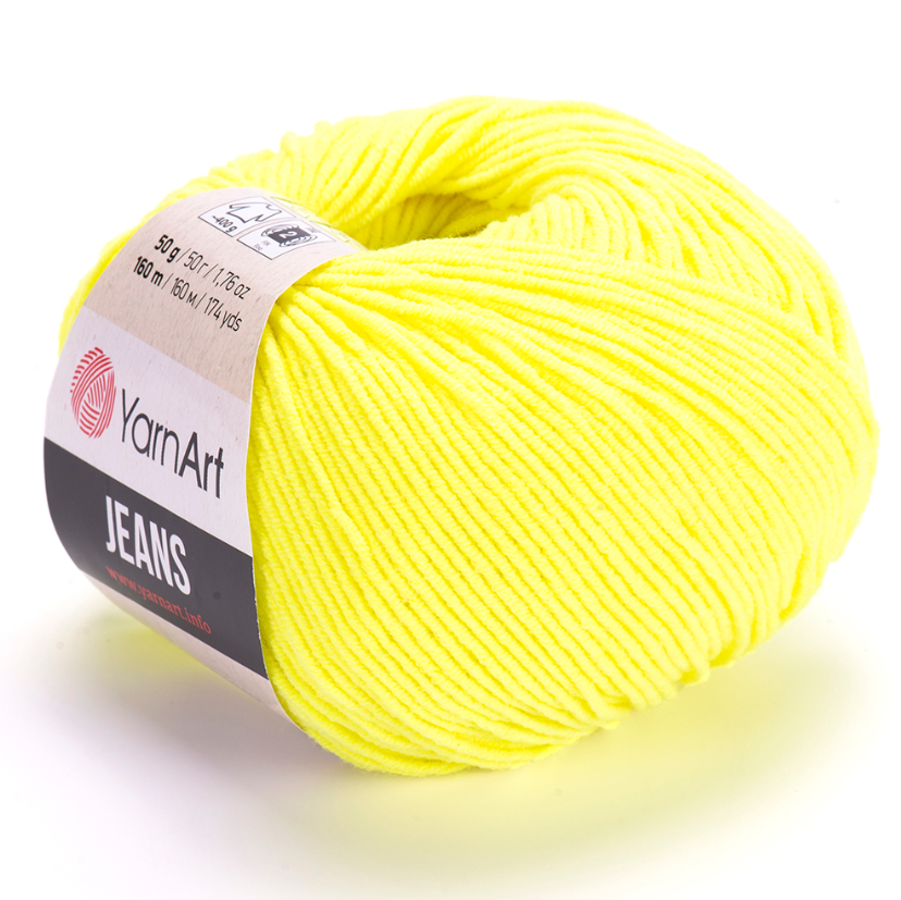 YarnArt Jeans Cotton Örgü ipi 50g - Neon Sarı 58