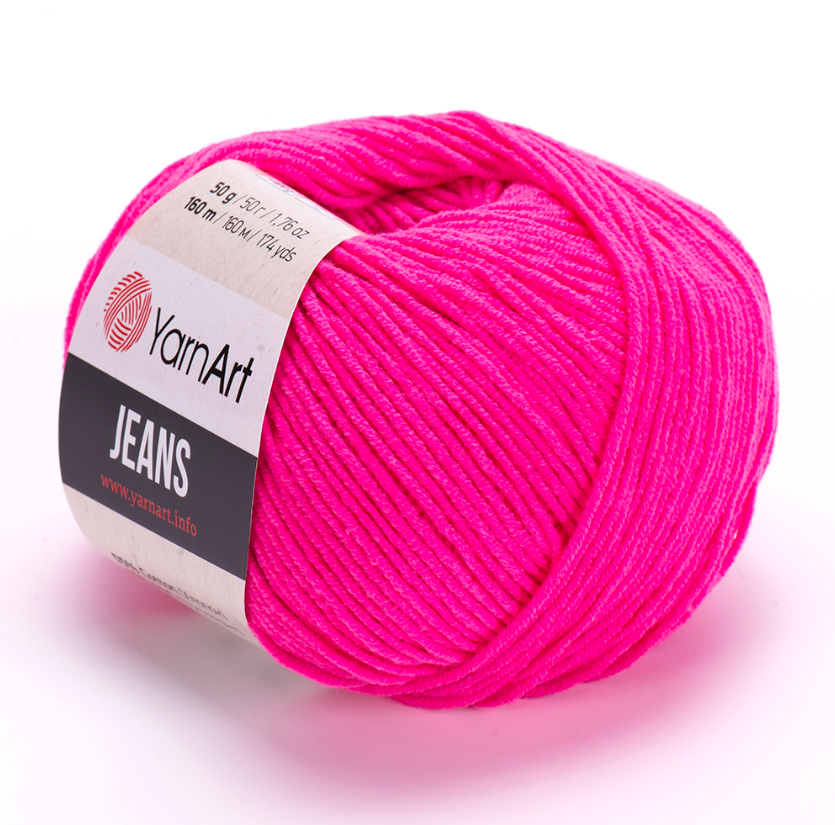 YarnArt Jeans Cotton Örgü ipi 50g - Neon Pembe 59