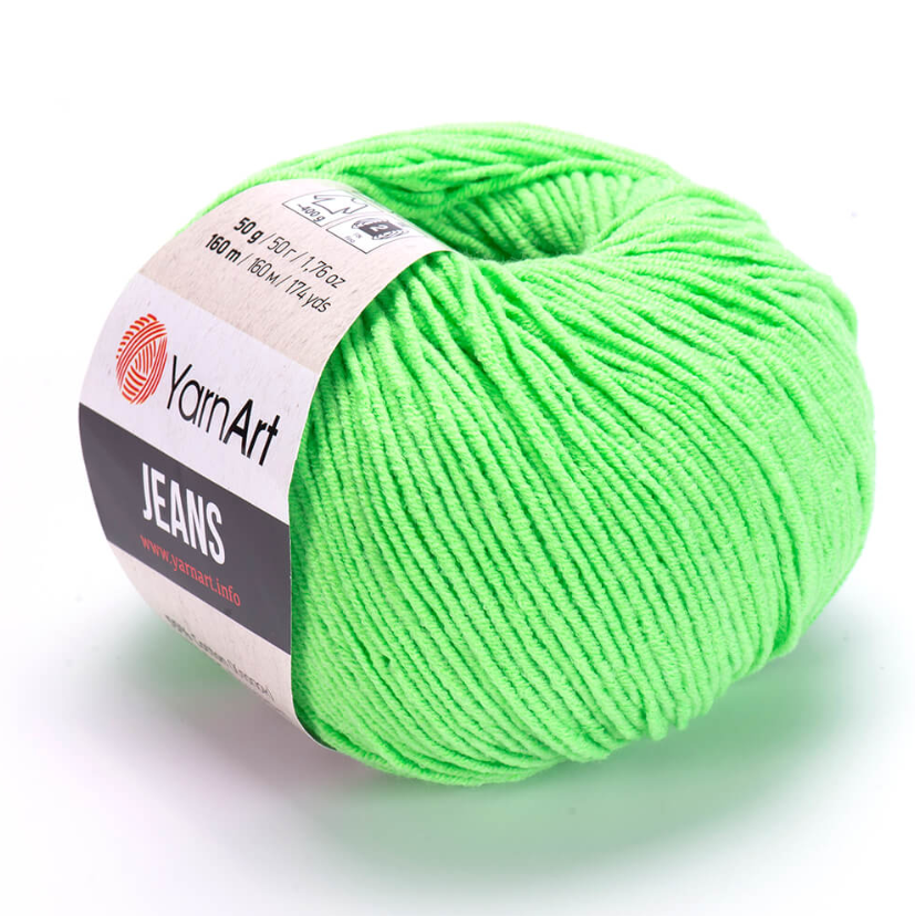 YarnArt Jeans Cotton Örgü ipi 50g - Neon Yeşil 60