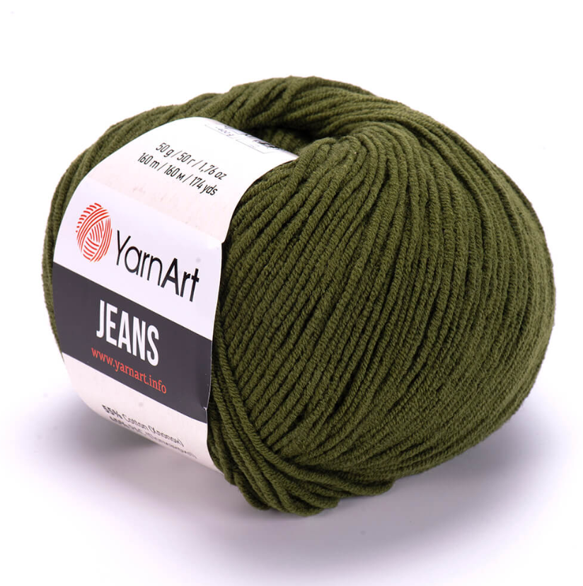 YarnArt Jeans Cotton Örgü ipi 50g - Ceviz Yeşil 82