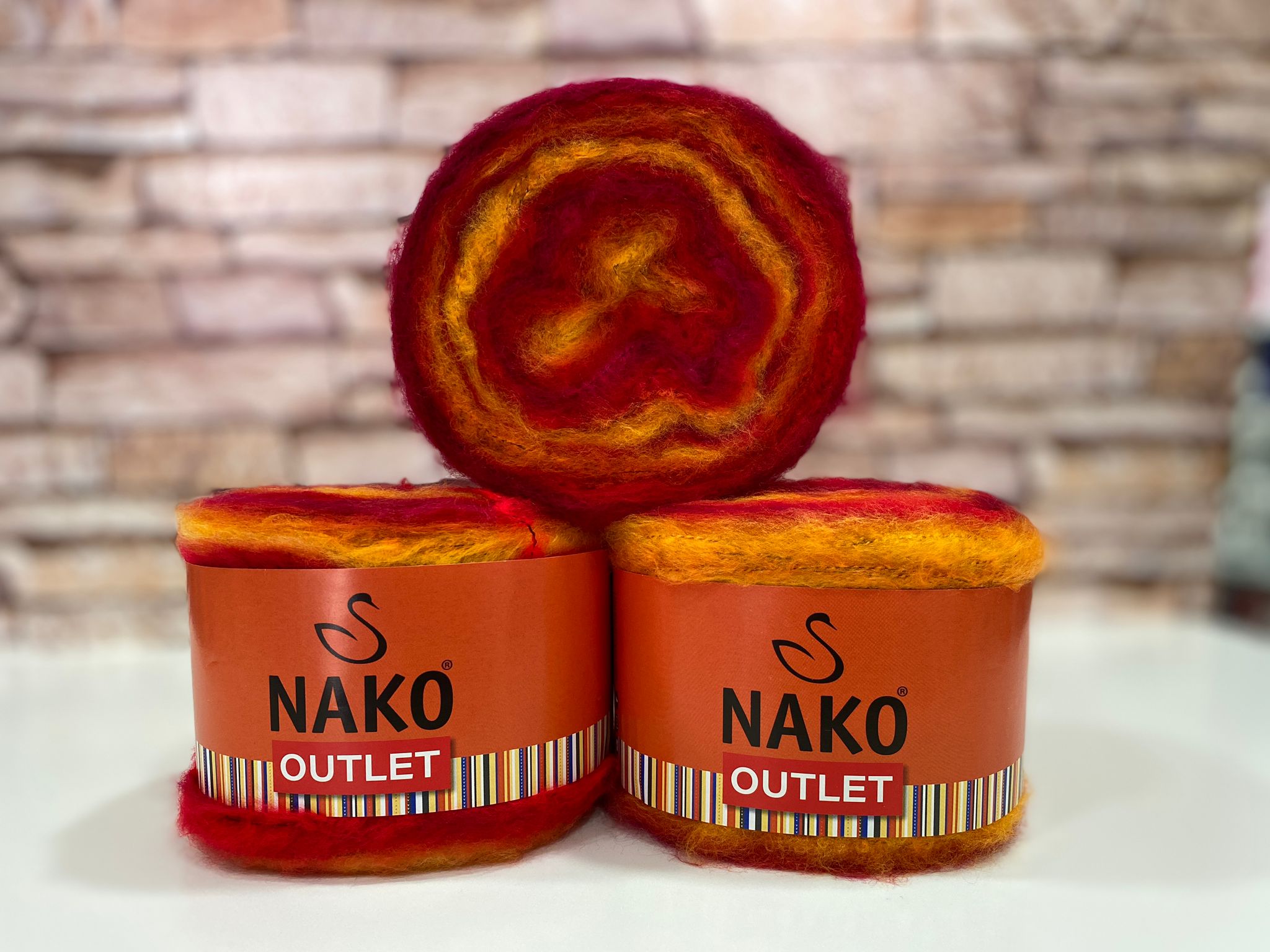 İhraç Fazlası Cha El Örgü İpi 450gr - Ebruli