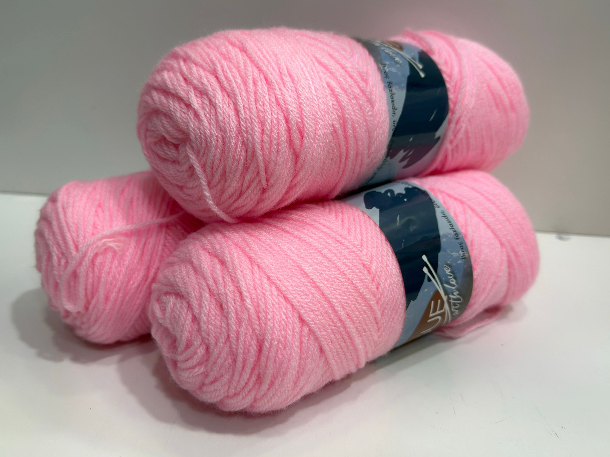 İhraç Fazlası Amerikan Sarım El Örgü İpi 600gr - Pembe