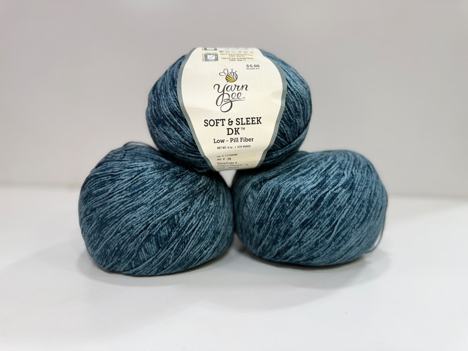 Yarn Bee 330 gr Low Pill İhraç Fazlası El Örgü ipi - Petrol Mavi Melanj - Görsel 2